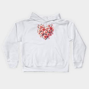 Heart Shaped Flowers Kids Hoodie